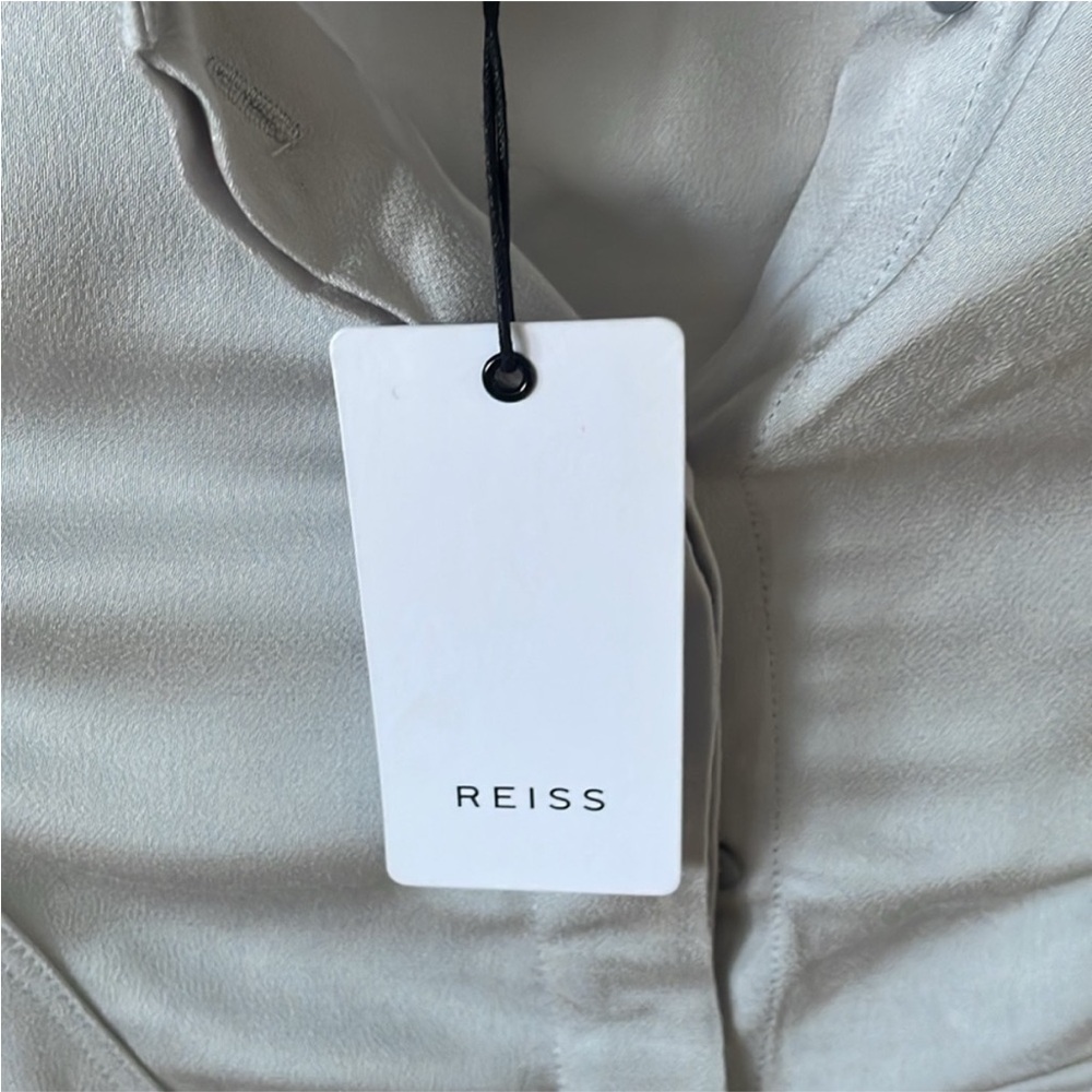 NWT REISS silver grey Mccarthy Shirt Dress, size US 6 - Picture 5 of 12